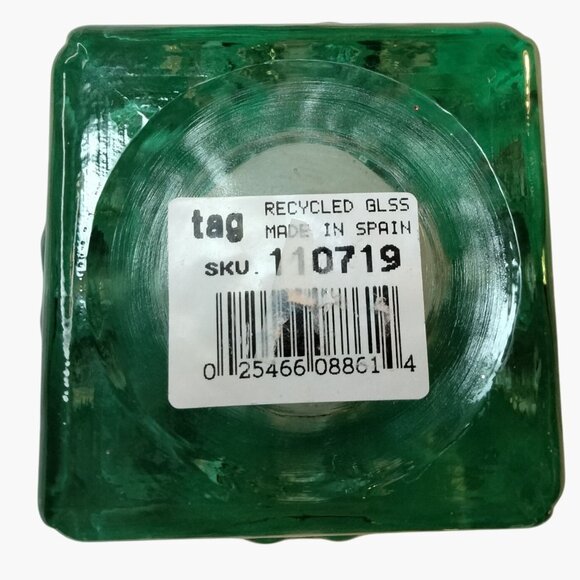 Candle Holder Angel Square Green Recycled Glass Spain - Picture 7 of 8